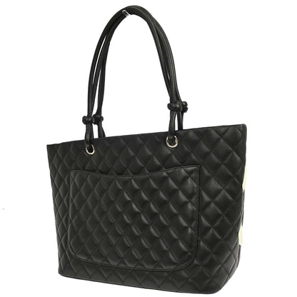 Chanel Black Calfskin Cambon Ligne Tote Handbag