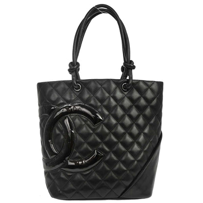 Chanel Black Calfskin Cambon Ligne Tote Handbag
