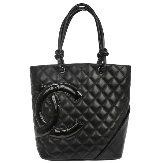 Chanel Black Calfskin Cambon Ligne Tote Handbag