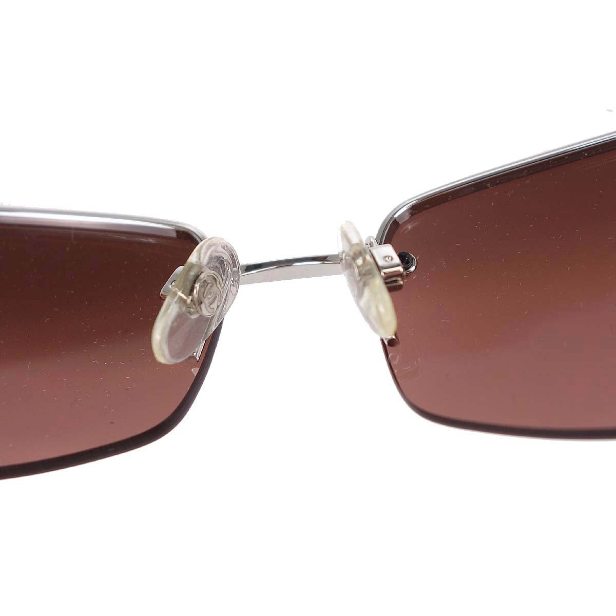 Chanel Sunglasses Eyewear Brown Rhinestone 56□16 Small Good