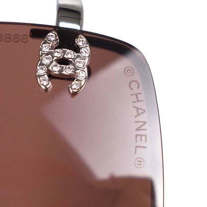 Chanel Sunglasses Eyewear Brown Rhinestone 56□16 Small Good