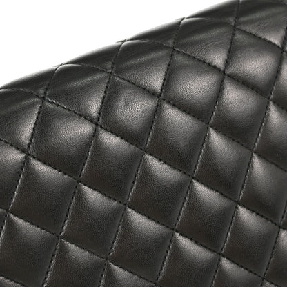 Chanel Black Lambskin Turnlock Medium Half Flap Shoulder Bag