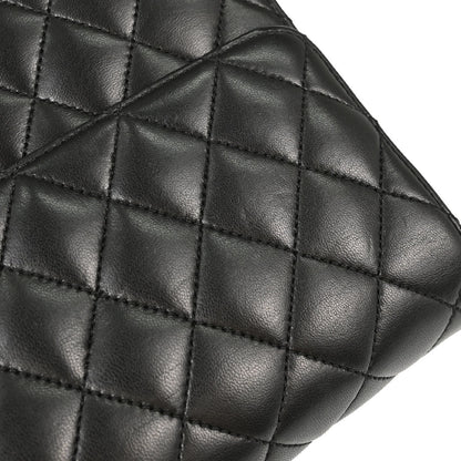 Chanel Black Lambskin Turnlock Medium Half Flap Shoulder Bag