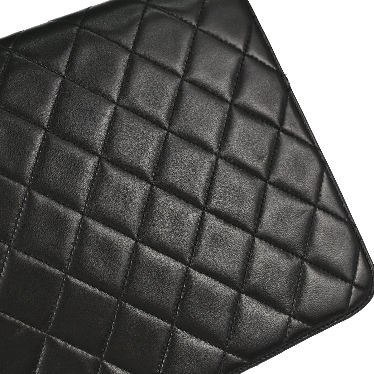 Chanel Black Lambskin Pushlock Medium Half Flap Shoulder Bag