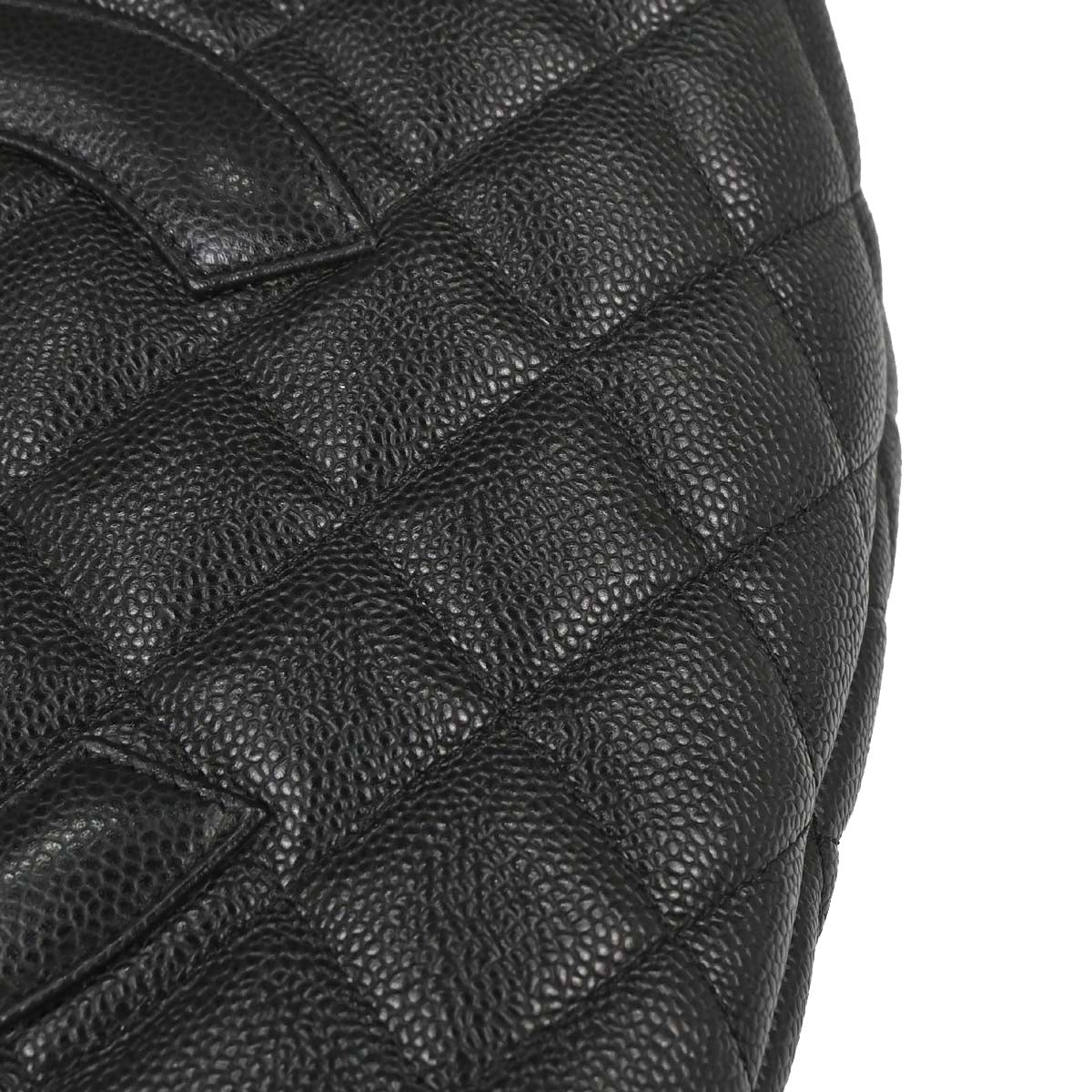 Chanel 2003-2004 Black Caviar Medallion Tote Handbag