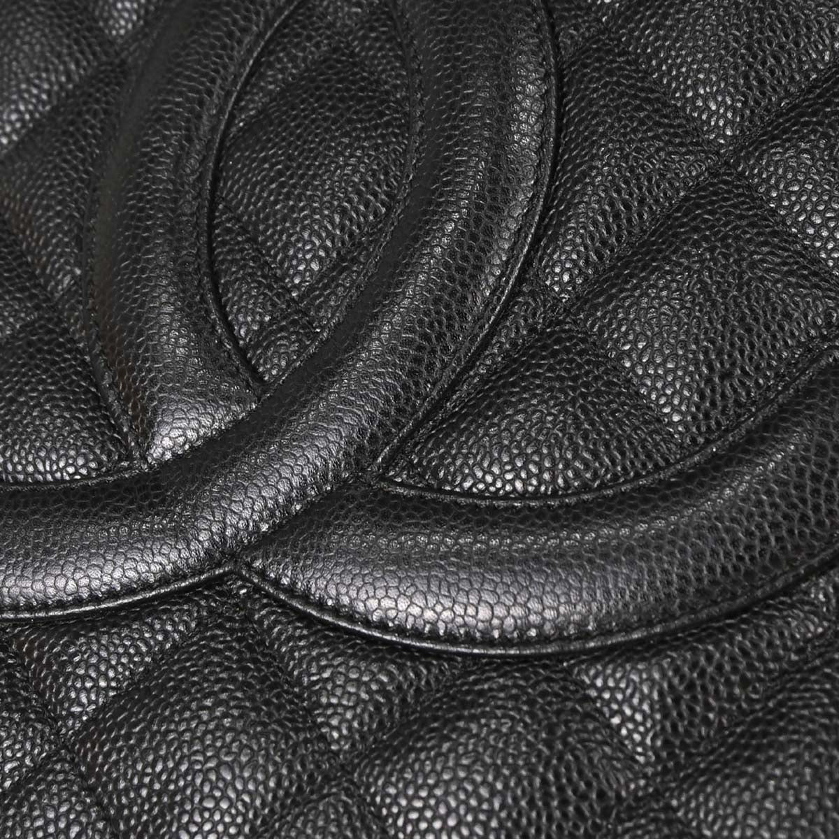 Chanel 2003-2004 Black Caviar Medallion Tote Handbag