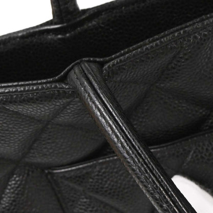 Chanel 2003-2004 Black Caviar Medallion Tote Handbag