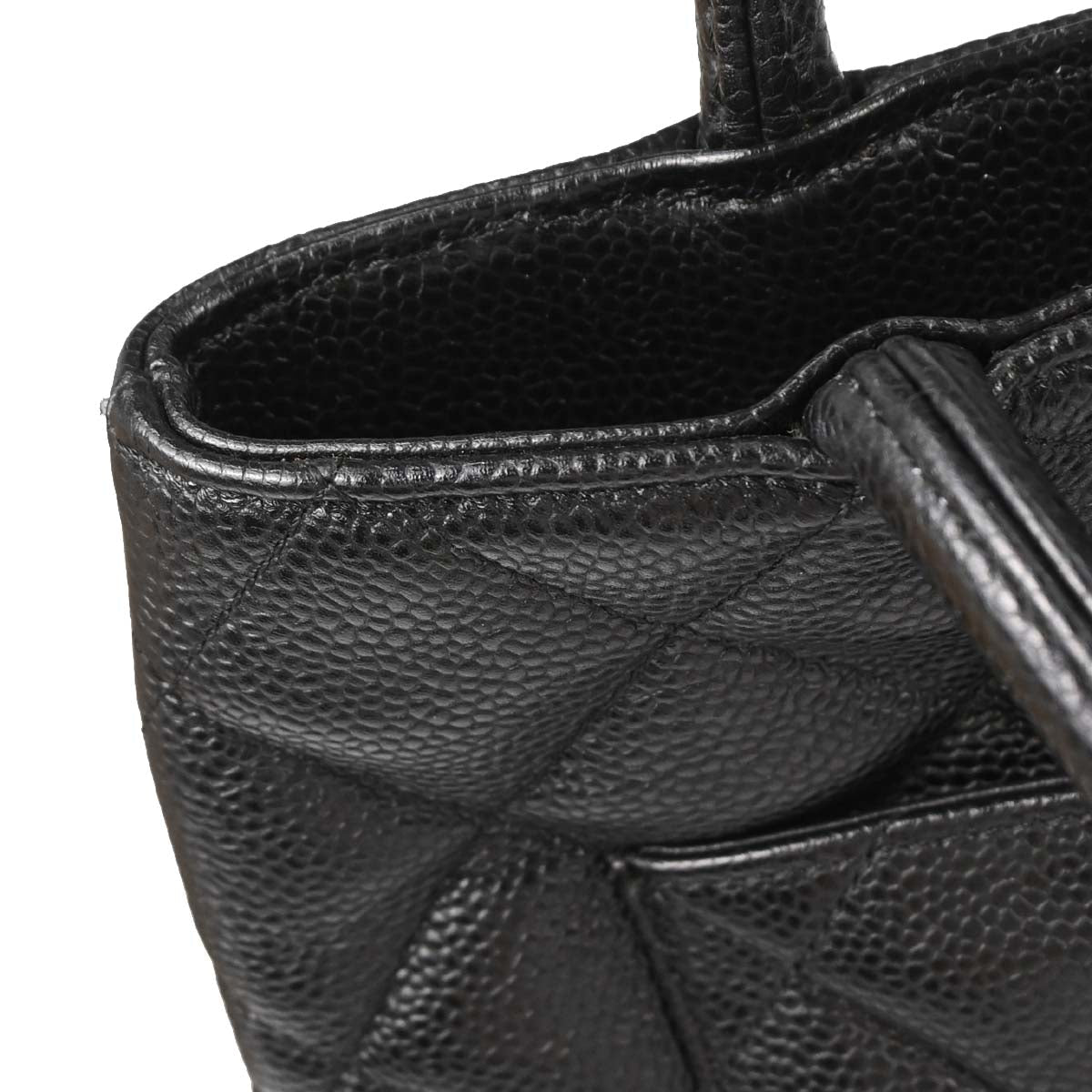 Chanel 2003-2004 Black Caviar Medallion Tote Handbag