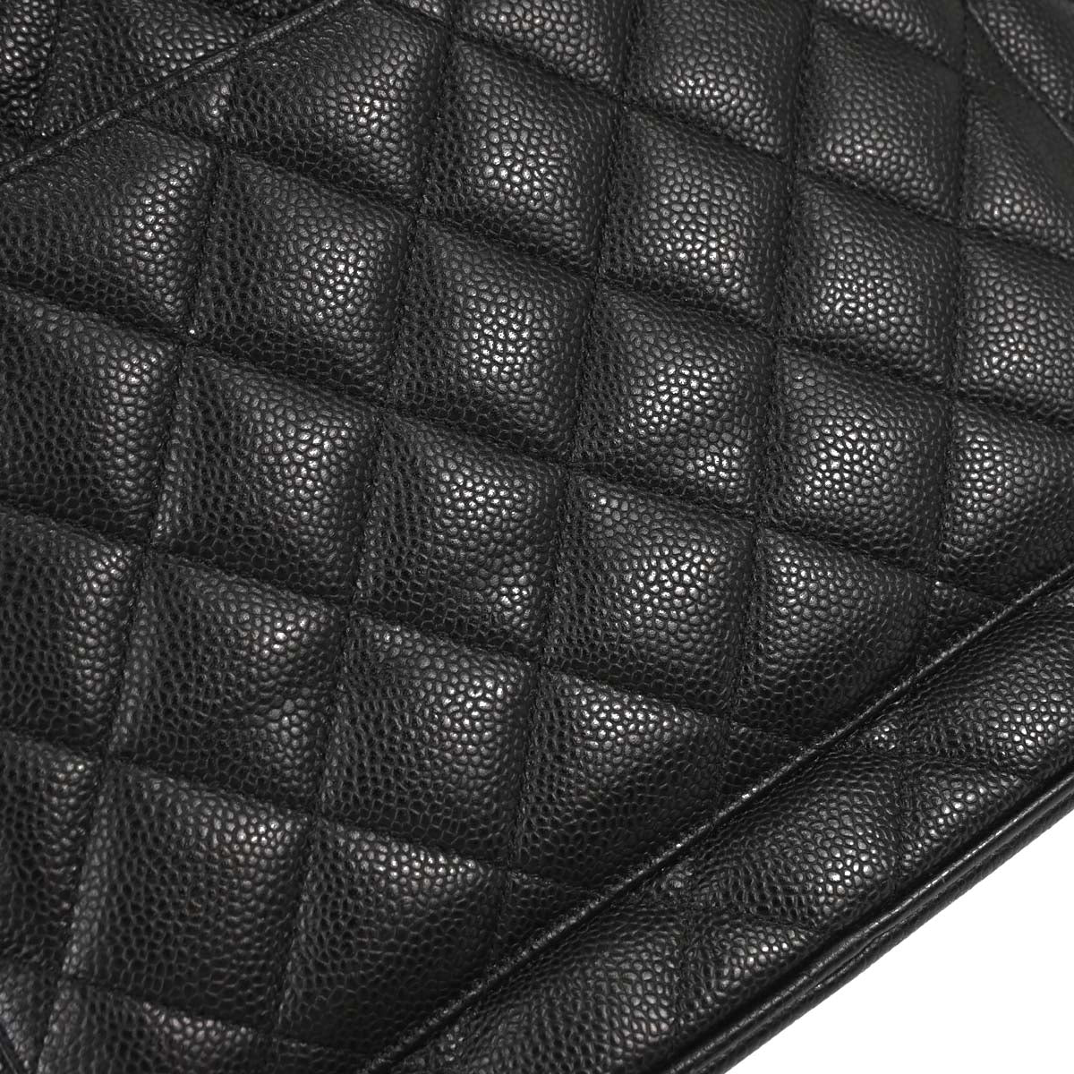 Chanel 2003-2004 Black Caviar Medallion Tote Handbag