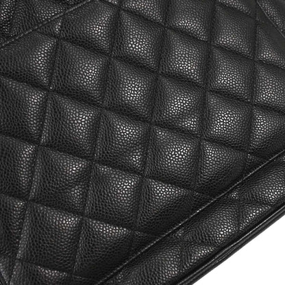 Chanel 2003-2004 Black Caviar Medallion Tote Handbag