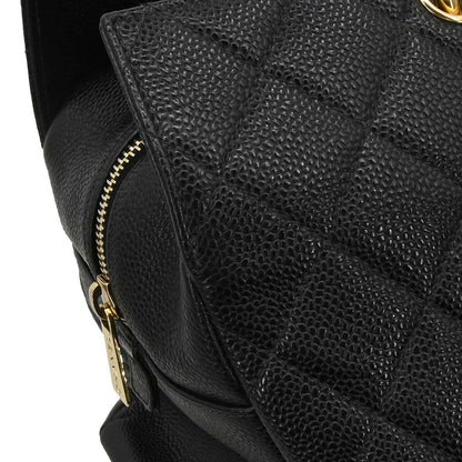 Chanel Black Caviar Skin GST Tote Chain Handbag