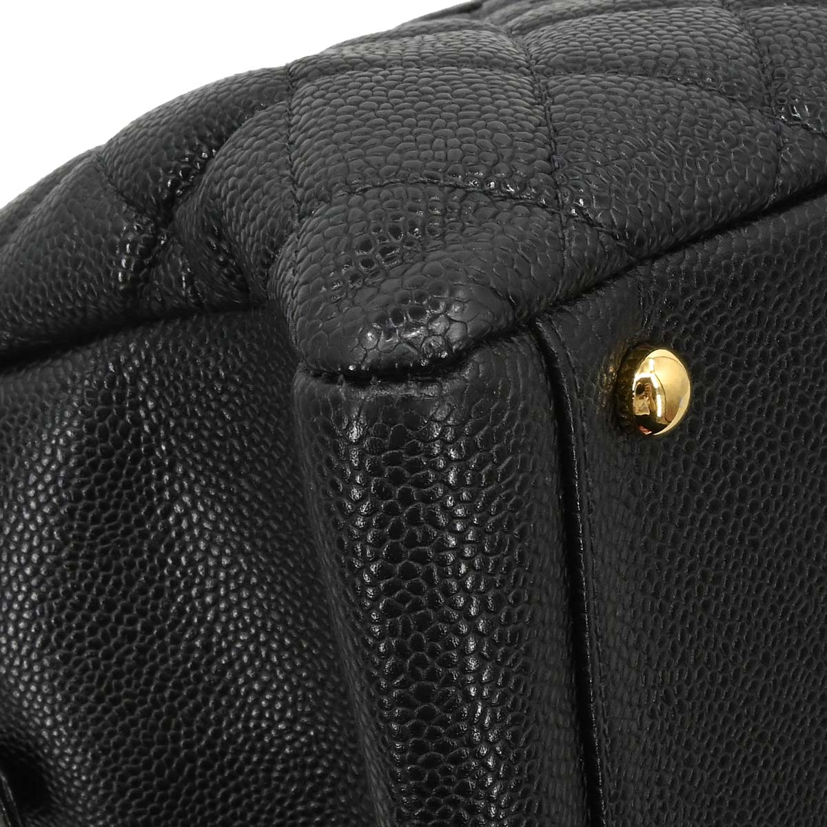 Chanel Black Caviar Skin GST Tote Chain Handbag
