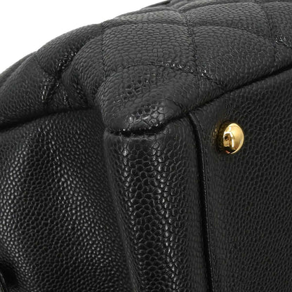 Chanel Black Caviar Skin GST Tote Chain Handbag