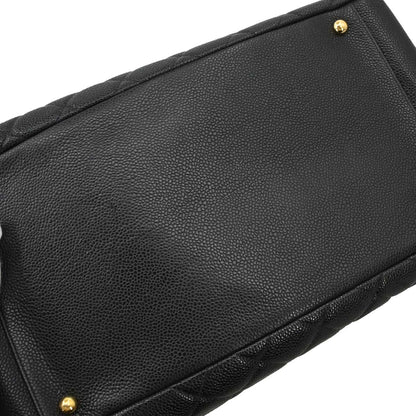 Chanel Black Caviar Skin GST Tote Chain Handbag