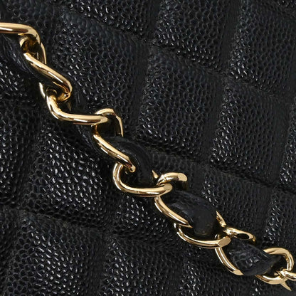 Chanel Black Caviar Skin GST Tote Chain Handbag