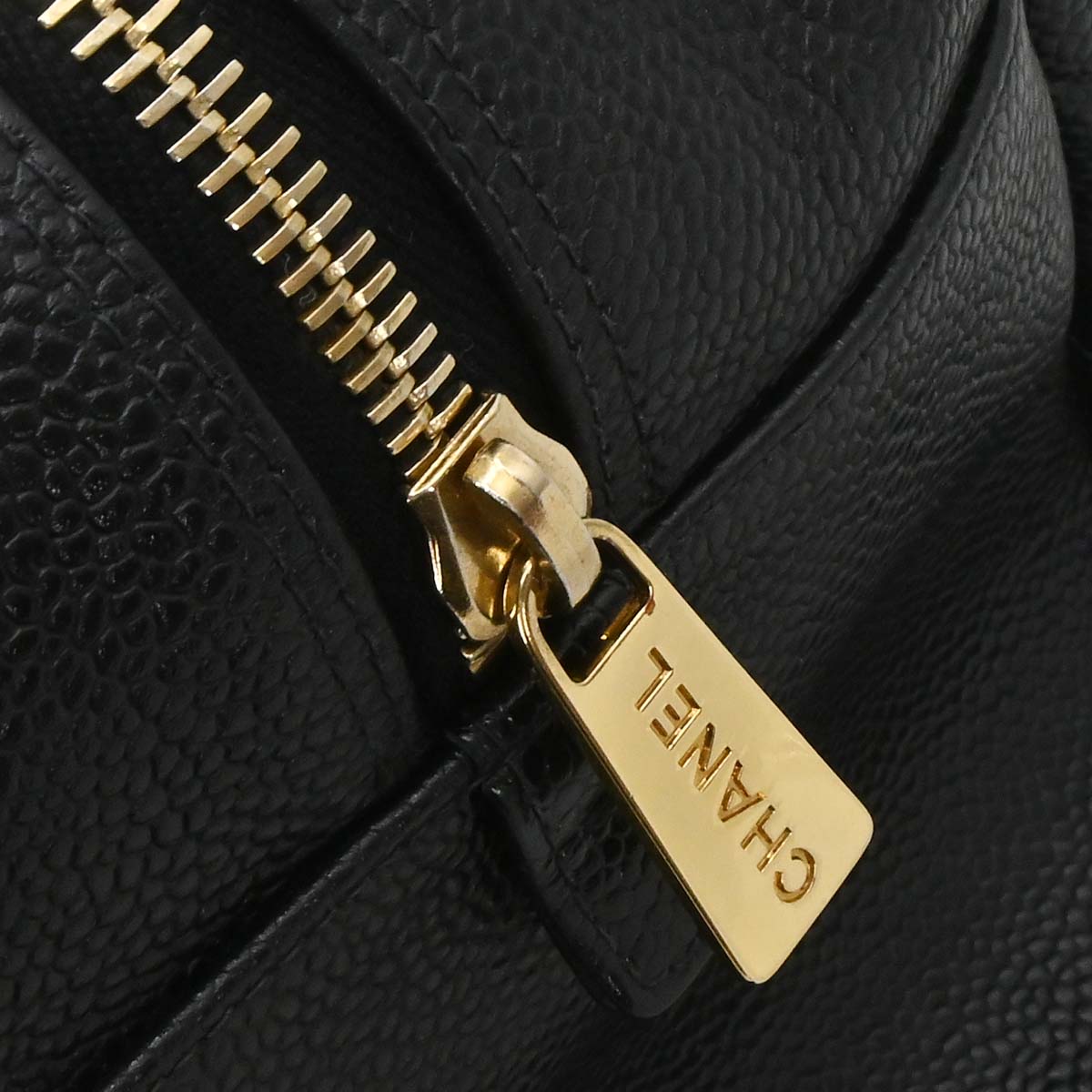 Chanel Black Caviar Skin GST Tote Chain Handbag