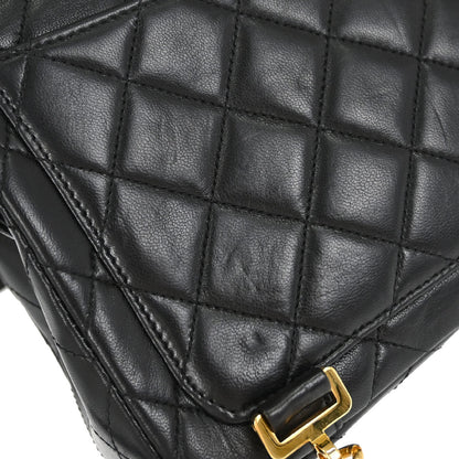 Chanel Black Lambskin Flap Backpack