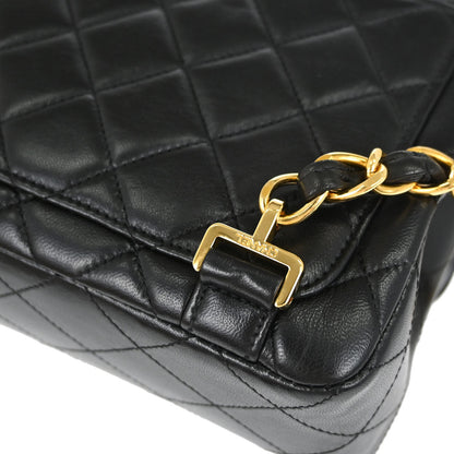 Chanel Black Lambskin Flap Backpack