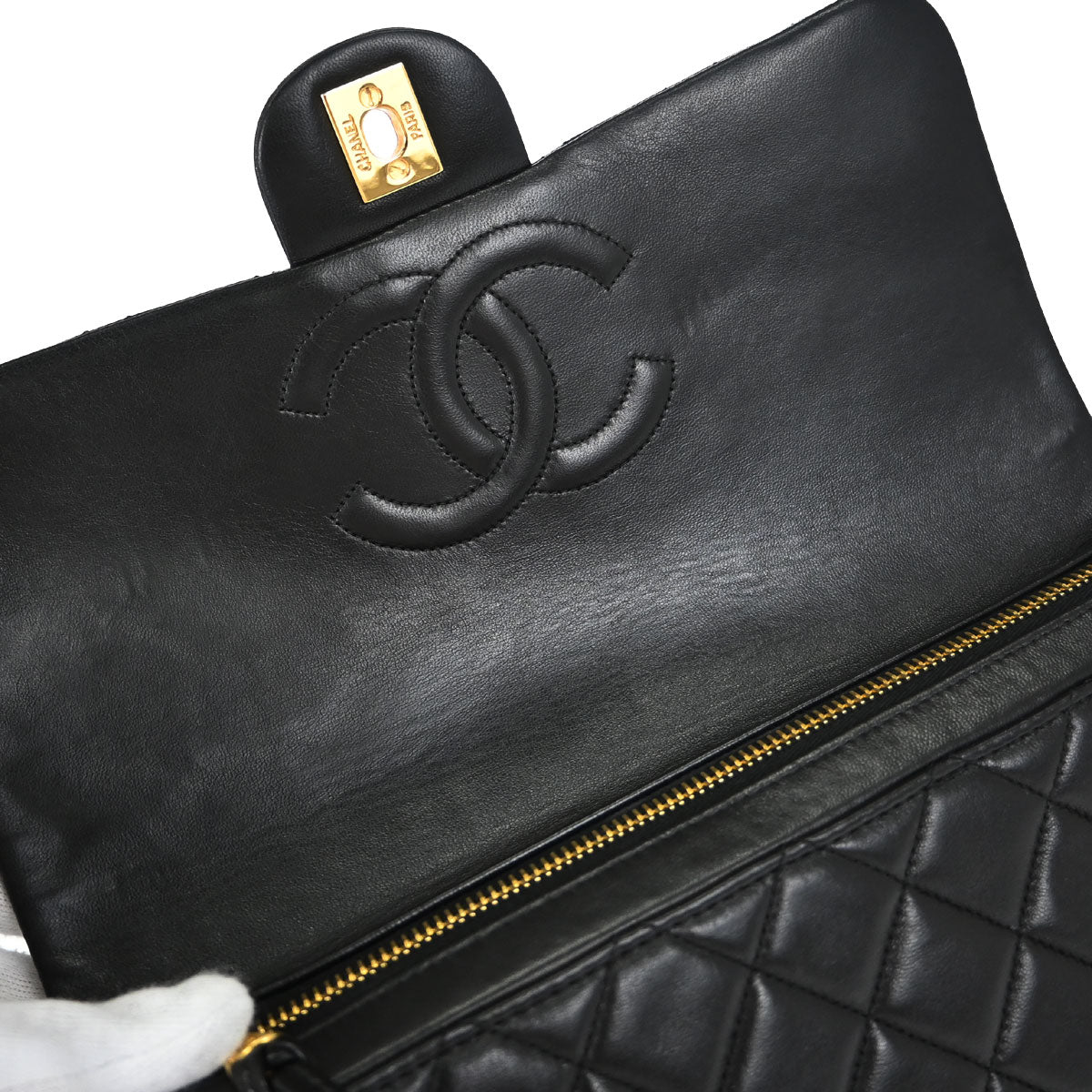 Chanel Black Lambskin Flap Backpack