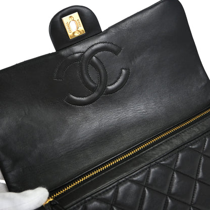 Chanel Black Lambskin Flap Backpack