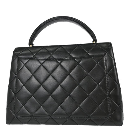 Chanel 1997-1999 Black Lambskin Kelly Top Handle Handbag