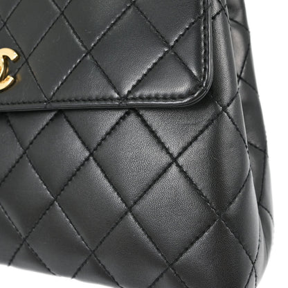 Chanel 1997-1999 Black Lambskin Kelly Top Handle Handbag