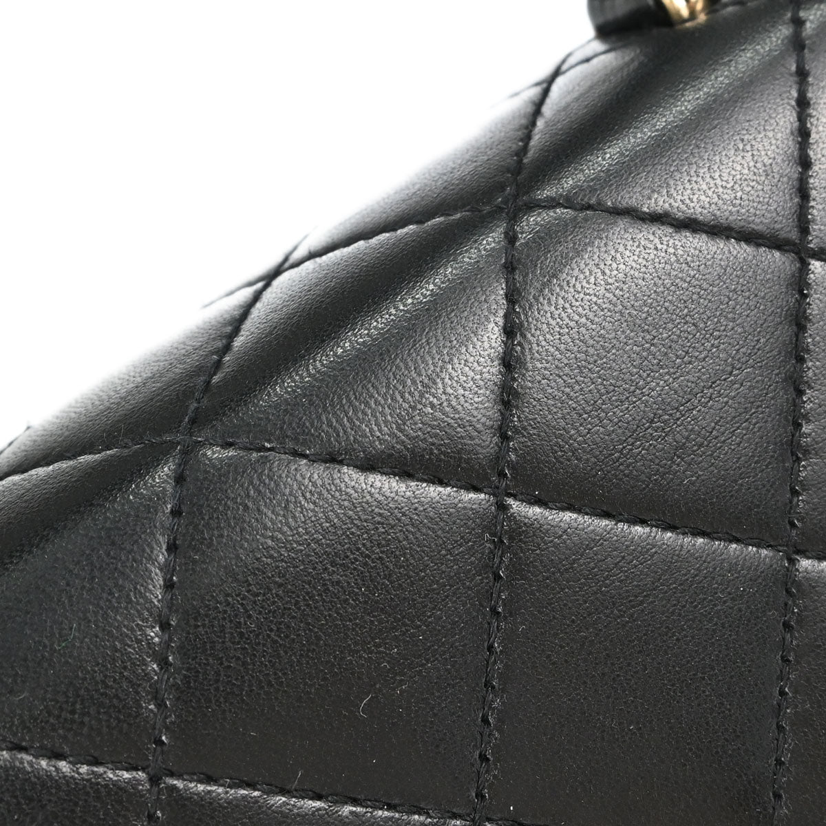 Chanel 1997-1999 Black Lambskin Kelly Top Handle Handbag
