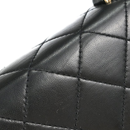 Chanel 1997-1999 Black Lambskin Kelly Top Handle Handbag