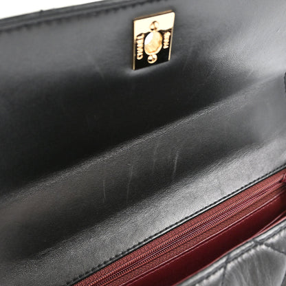 Chanel 1997-1999 Black Lambskin Kelly Top Handle Handbag
