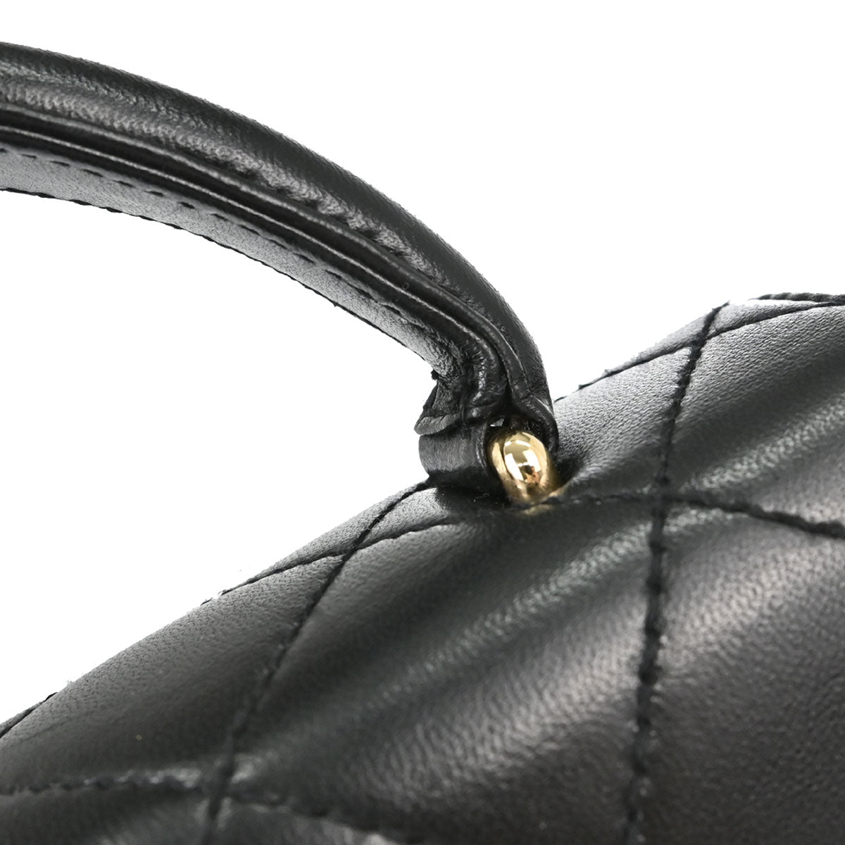 Chanel 1997-1999 Black Lambskin Kelly Top Handle Handbag