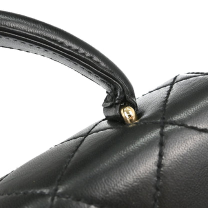 Chanel 1997-1999 Black Lambskin Kelly Top Handle Handbag