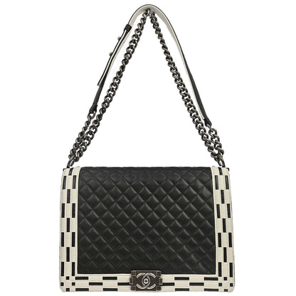 Boy Chanel 2014 Black Lambskin Large Shoulder Bag