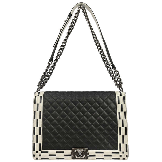 Boy Chanel 2014 Black Lambskin Large Shoulder Bag