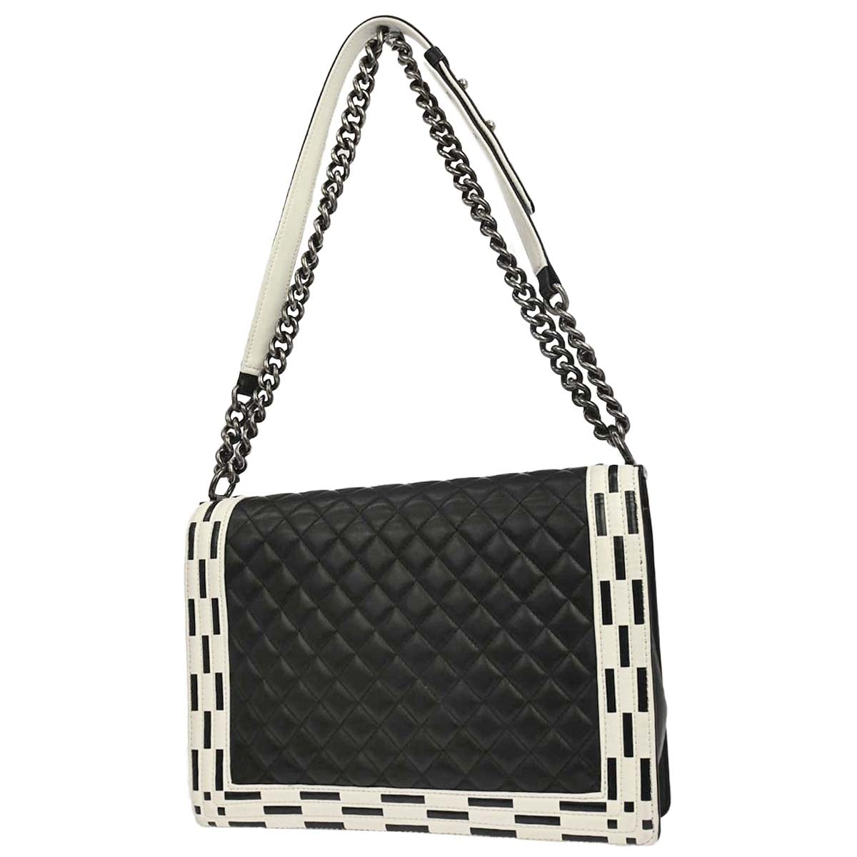 Boy Chanel 2014 Black Lambskin Large Shoulder Bag