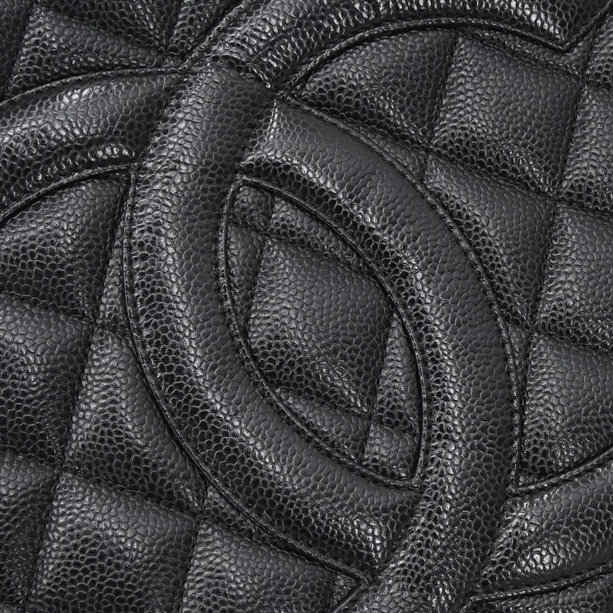 Chanel 2002-2003 Black Caviar Medallion Tote Handbag