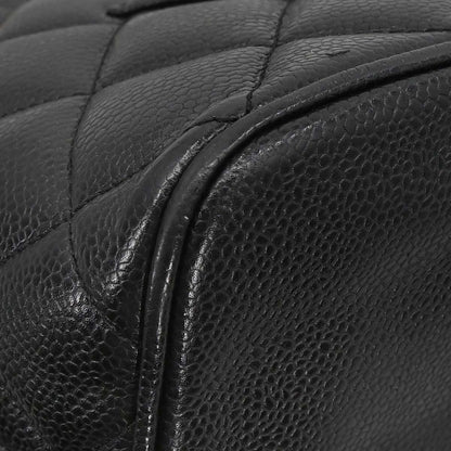 Chanel 2002-2003 Black Caviar Medallion Tote Handbag