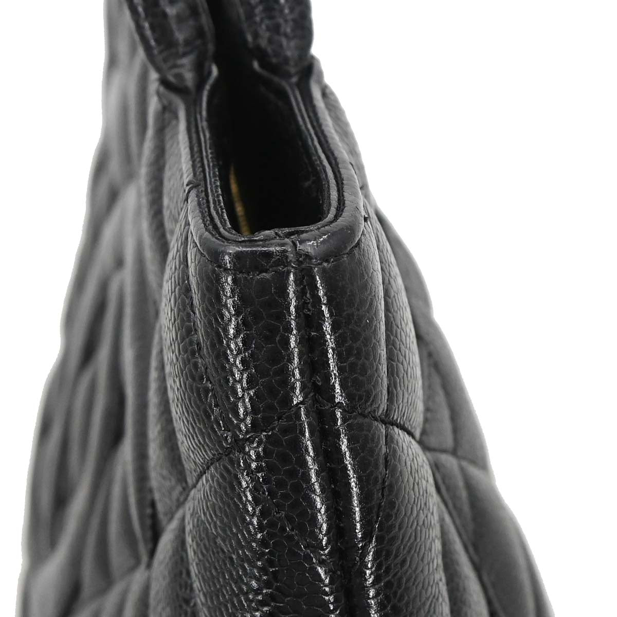 Chanel 2002-2003 Black Caviar Medallion Tote Handbag