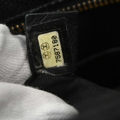 Chanel 2002-2003 Black Caviar Medallion Tote Handbag