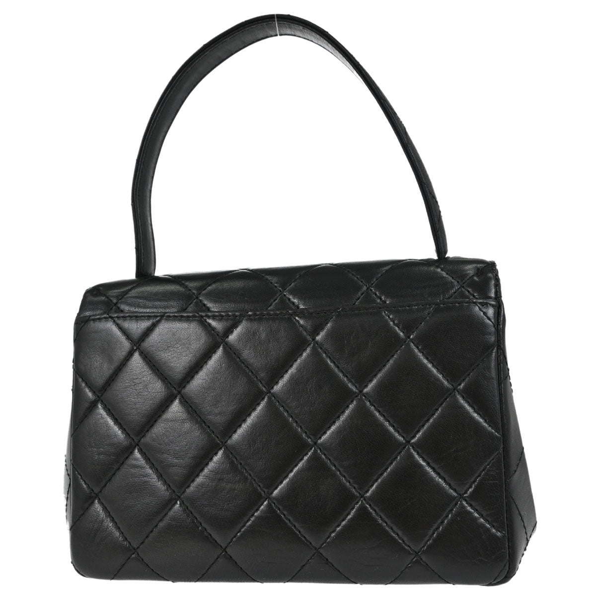 Chanel 1996-1997 Black Lambskin Top Handle Handbag