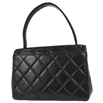 Chanel 1996-1997 Black Lambskin Top Handle Handbag