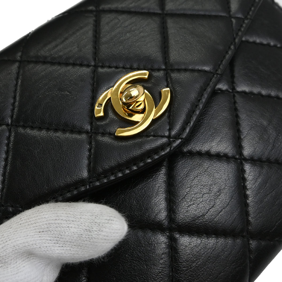 Chanel 1996-1997 Black Lambskin Top Handle Handbag