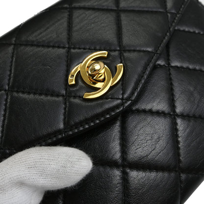 Chanel 1996-1997 Black Lambskin Top Handle Handbag