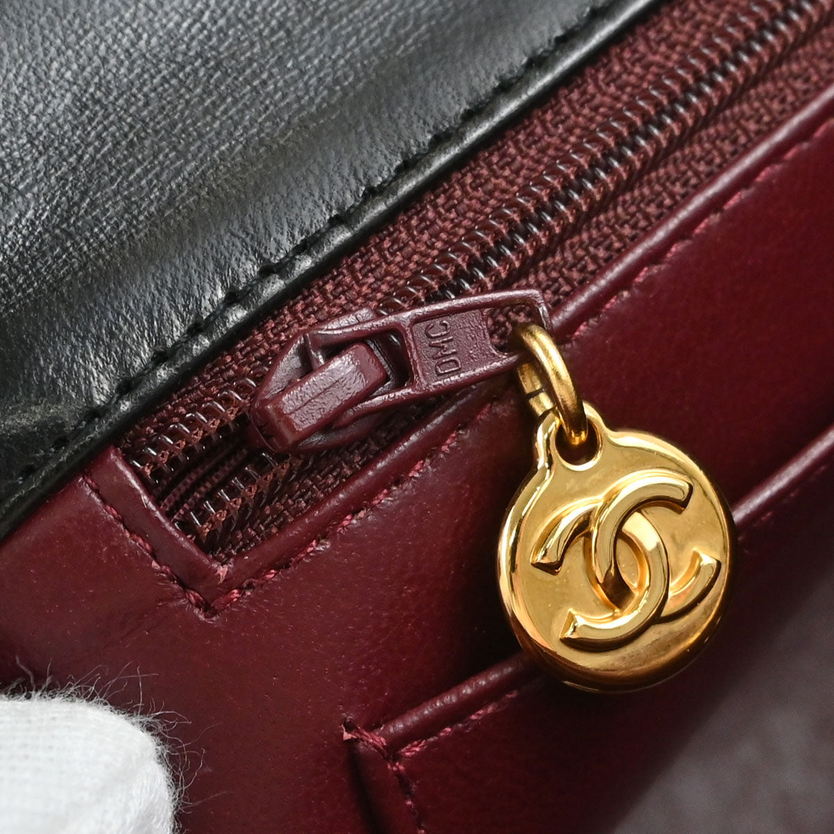 Chanel 1996-1997 Black Lambskin Top Handle Handbag