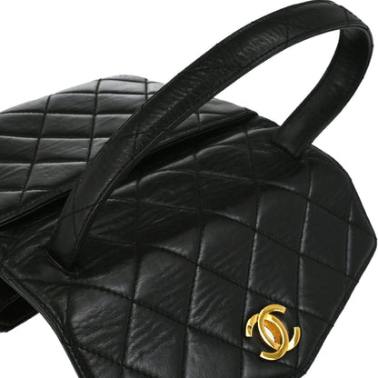 Chanel 1996-1997 Black Lambskin Top Handle Handbag