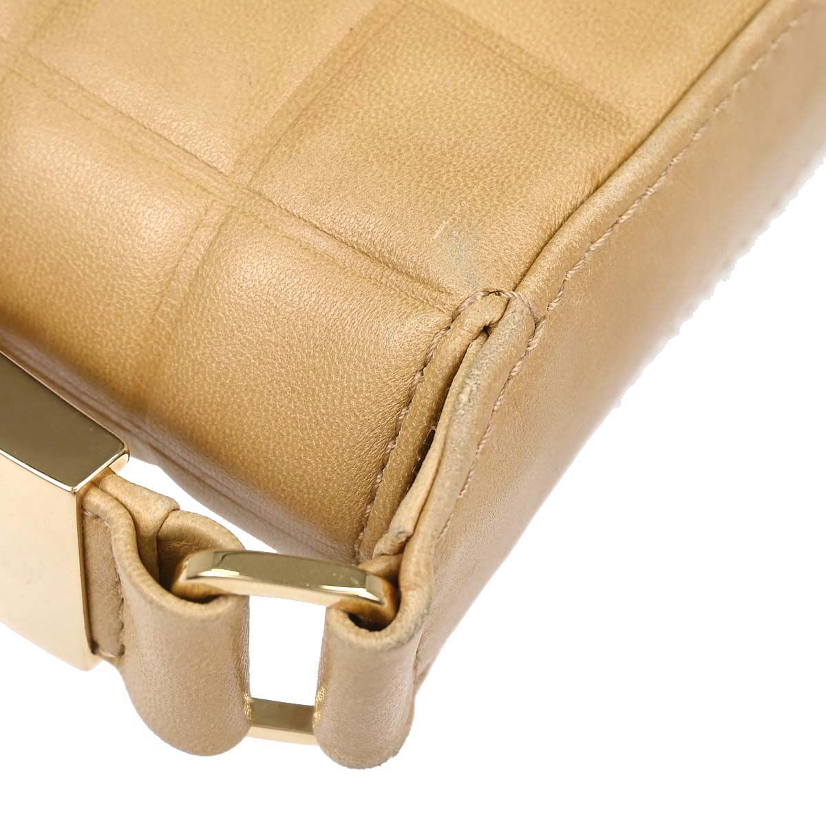 Chanel 2003-2004 Beige Lambskin Choco Bar Shoulder Bag