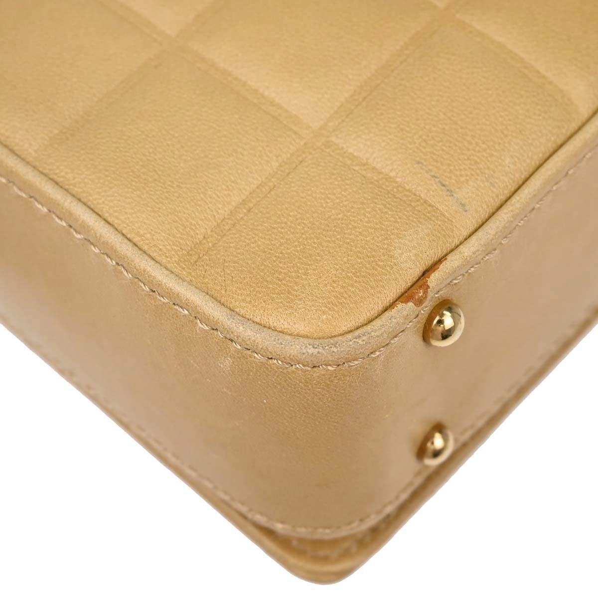 Chanel 2003-2004 Beige Lambskin Choco Bar Shoulder Bag