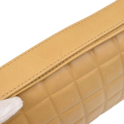 Chanel 2003-2004 Beige Lambskin Choco Bar Shoulder Bag