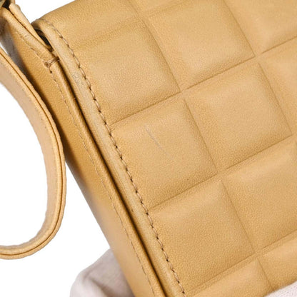 Chanel 2003-2004 Beige Lambskin Choco Bar Shoulder Bag