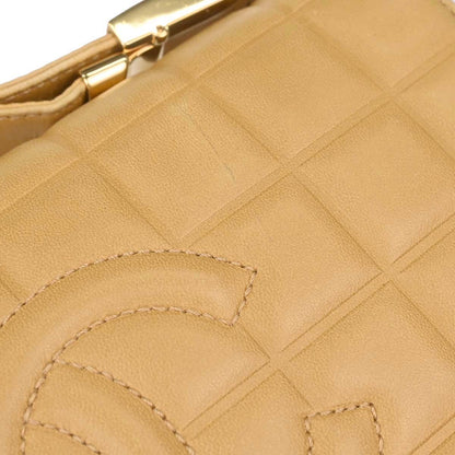 Chanel 2003-2004 Beige Lambskin Choco Bar Shoulder Bag