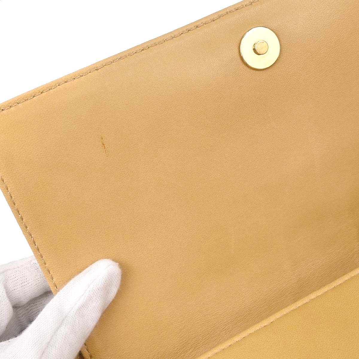 Chanel 2003-2004 Beige Lambskin Choco Bar Shoulder Bag